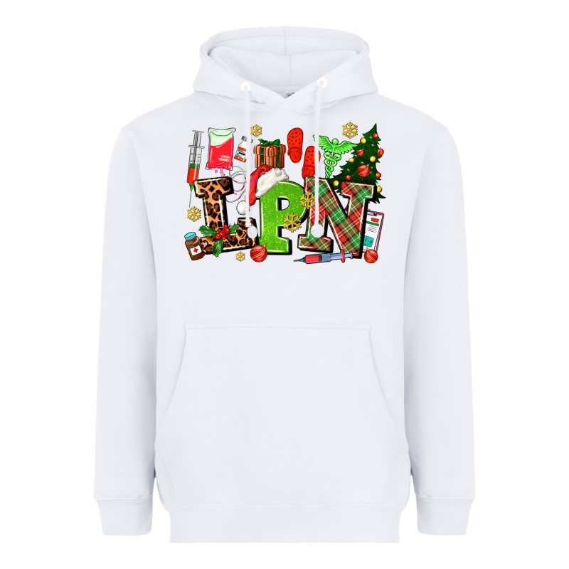 Lpn Christmas Nurse With Heavyweight Hoodie by AdoDesignShop | Teevron