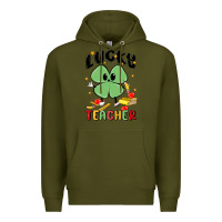 Army Green lucky teacher Premium Hoodie - MaliasSmallBusiness