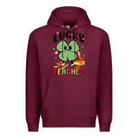 Burgundy lucky teacher Premium Hoodie - MaliasSmallBusiness
