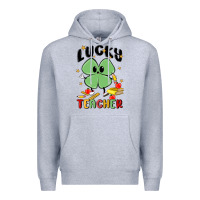 Heather Grey lucky teacher Premium Hoodie - MaliasSmallBusiness