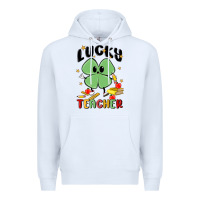 White lucky teacher Premium Hoodie - MaliasSmallBusiness