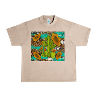 French Oak cactus and sunflowers turquoise leopard cowhide Urban Heavy Tee - Artiststas