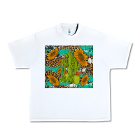 White cactus and sunflowers turquoise leopard cowhide Urban Heavy Tee - Artiststas