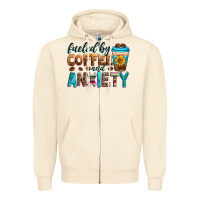 Sandshell fueled by coffee and anxiety Zipper Hoodie - Zillion Design Studio
