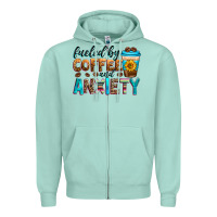 Seafoam fueled by coffee and anxiety Zipper Hoodie - Zillion Design Studio