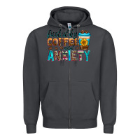 Smoke fueled by coffee and anxiety Zipper Hoodie - Zillion Design Studio