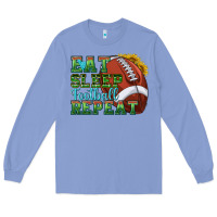 Colony Blue eat sleep football repeat Long Sleeve Tee - texasbilliewilder