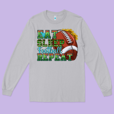 Long Sleeve Tee eat sleep football repeat
