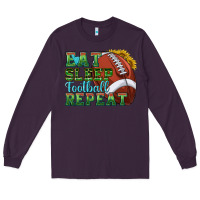 Plum eat sleep football repeat Long Sleeve Tee - texasbilliewilder