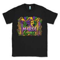 Black mardi gras mask with leopard background Classic Tee - RanaPortraitStore