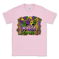 Bubblegum Pink mardi gras mask with leopard background Classic Tee - RanaPortraitStore