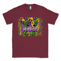 Burgundy mardi gras mask with leopard background Classic Tee - RanaPortraitStore