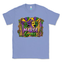Colony Blue mardi gras mask with leopard background Classic Tee - RanaPortraitStore