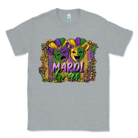 Heather Grey mardi gras mask with leopard background Classic Tee - RanaPortraitStore