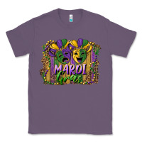Lavender mardi gras mask with leopard background Classic Tee - RanaPortraitStore
