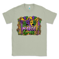 Matcha mardi gras mask with leopard background Classic Tee - RanaPortraitStore