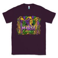 Plum mardi gras mask with leopard background Classic Tee - RanaPortraitStore