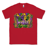 Red mardi gras mask with leopard background Classic Tee - RanaPortraitStore