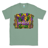 Sage mardi gras mask with leopard background Classic Tee - RanaPortraitStore