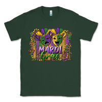 Sports Green mardi gras mask with leopard background Classic Tee - RanaPortraitStore