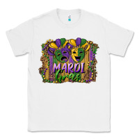 White mardi gras mask with leopard background Classic Tee - RanaPortraitStore
