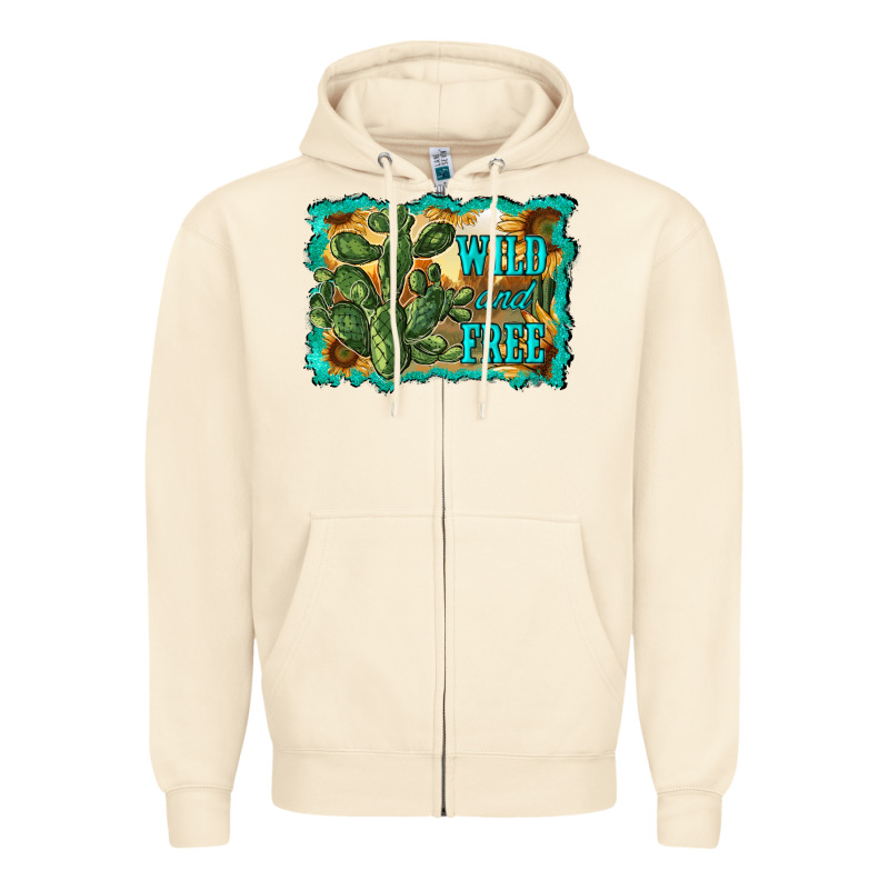 Wild And Free Cactus Zipper Hoodie by RanaPortraitStore | Teevron
