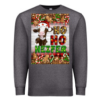 Charcoal Heather Christmas Ho Ho Ho Heifer Premium Sweatshirt - Artiststas