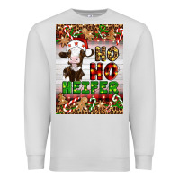 Dove Grey Christmas Ho Ho Ho Heifer Premium Sweatshirt - Artiststas