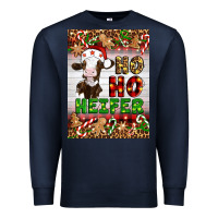 Navy Christmas Ho Ho Ho Heifer Premium Sweatshirt - Artiststas