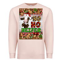Pale Pink Christmas Ho Ho Ho Heifer Premium Sweatshirt - Artiststas