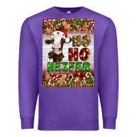 Purple Christmas Ho Ho Ho Heifer Premium Sweatshirt - Artiststas