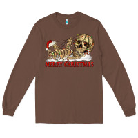 Chestnut Merry christmas skeleton Long Sleeve Tee - RanaPortraitStore
