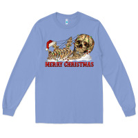Colony Blue Merry christmas skeleton Long Sleeve Tee - RanaPortraitStore