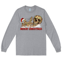 Heather Grey Merry christmas skeleton Long Sleeve Tee - RanaPortraitStore