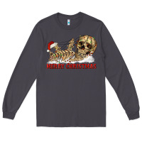 Smoke Merry christmas skeleton Long Sleeve Tee - RanaPortraitStore