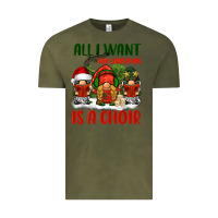 Vintage Olive all i want for christmas is a choir Vintage Tee - BarkalooDesign