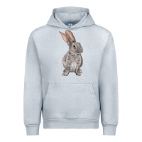 Heather Grey Easter bunny Urban Hoodie - NancyCooperArtShop