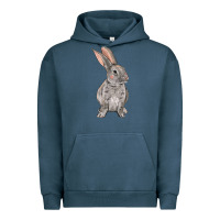 Pigment Midnight Navy Easter bunny Urban Hoodie - NancyCooperArtShop