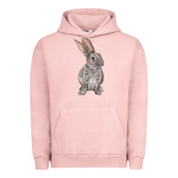 Pigment Salmon Easter bunny Urban Hoodie - NancyCooperArtShop