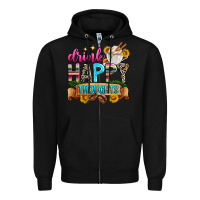 Black drink happy thoughts Zipper Hoodie - Zillion Design Studio