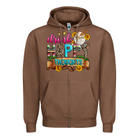 Chestnut drink happy thoughts Zipper Hoodie - Zillion Design Studio