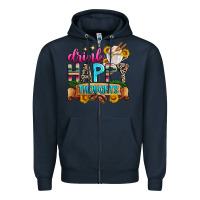 Navy drink happy thoughts Zipper Hoodie - Zillion Design Studio