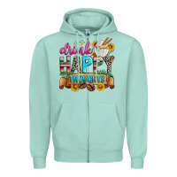 Seafoam drink happy thoughts Zipper Hoodie - Zillion Design Studio