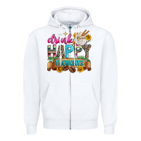 White drink happy thoughts Zipper Hoodie - Zillion Design Studio