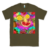 Army Green fruits leopard tie dye seamless pattern Classic Tee - Zillion Design Studio