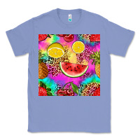 Colony Blue fruits leopard tie dye seamless pattern Classic Tee - Zillion Design Studio