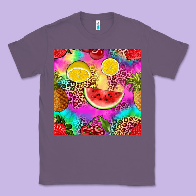 Fruits Leopard Tie Dye Seamless Pattern Classic Tee Designed By Zillion Design Studio