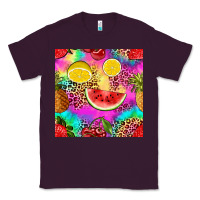 Plum fruits leopard tie dye seamless pattern Classic Tee - Zillion Design Studio