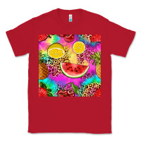 Red fruits leopard tie dye seamless pattern Classic Tee - Zillion Design Studio