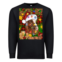 Black Christmas horse Premium Sweatshirt - Artiststas